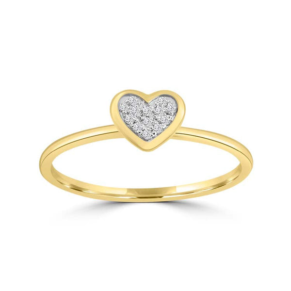 Diamond Ring with 0.04ct Diamonds in 9ct Yellow Gold