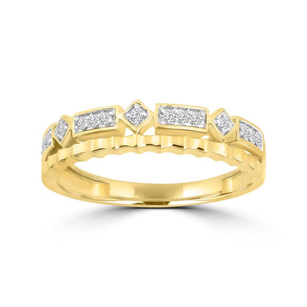 Diamond Ring with 0.08ct Diamonds in 9ct Yellow Gold