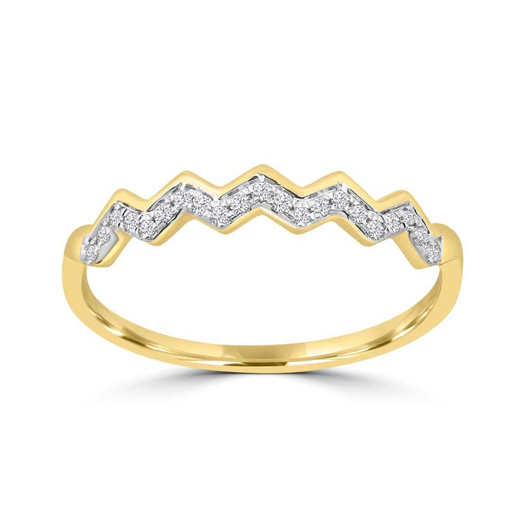 Diamond Ring with 0.09ct Diamonds in 9ct Yellow Gold