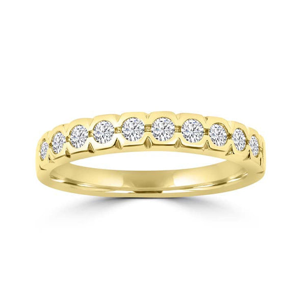 Diamond Ring with 0.448ct Diamonds in 9ct Yellow Gold