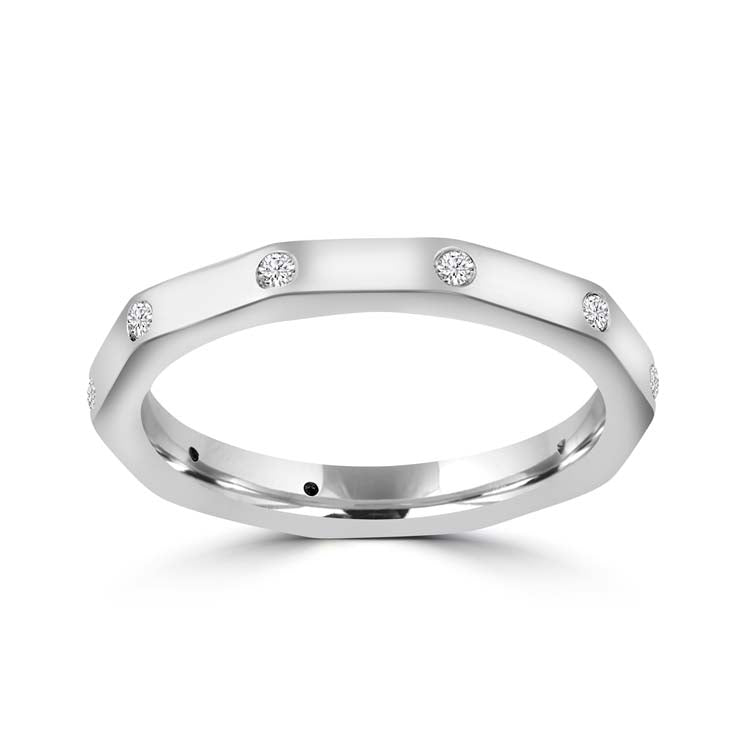 Diamond Ring with 0.095ct Diamonds in 9ct White Gold