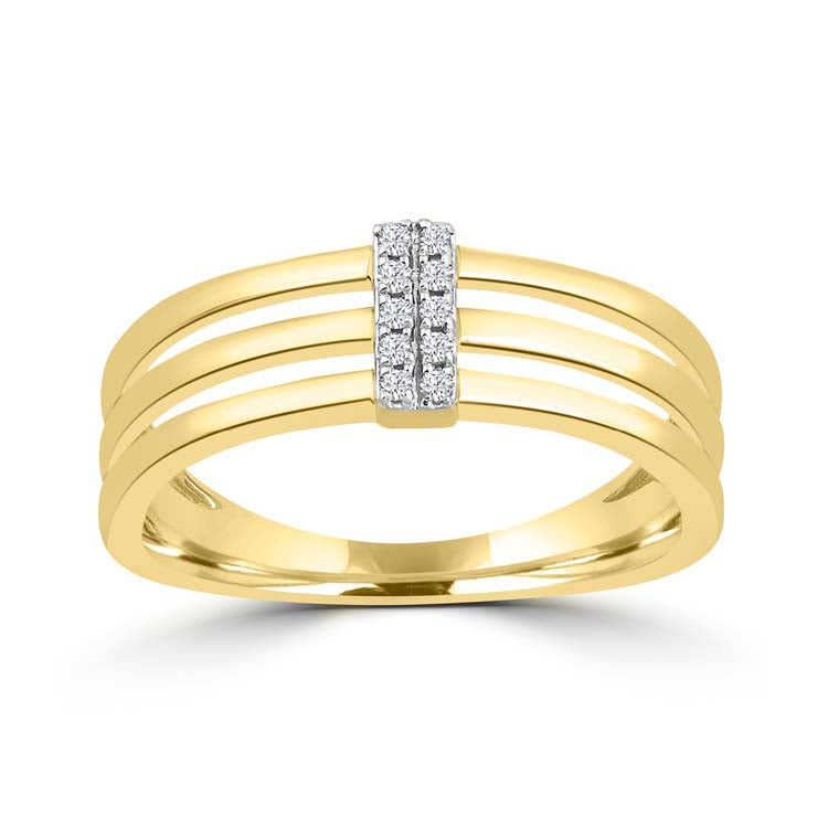 Diamond Ring with 0.05ct Diamonds in 9ct Yellow Gold