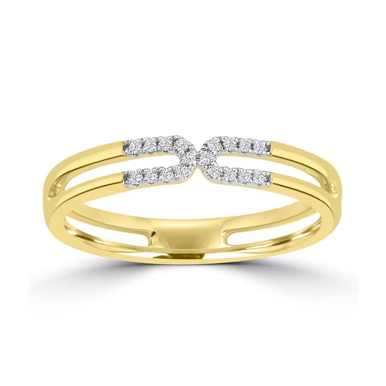 Diamond Ring with 0.06ct Diamonds in 9ct Yellow Gold