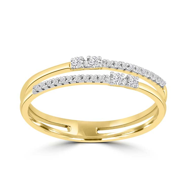 Diamond Ring with 0.1ct Diamonds in 9ct Yellow Gold