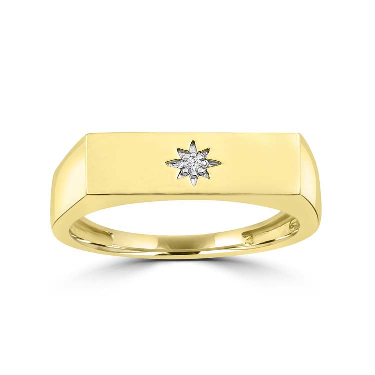 Diamond Ring with 0.01ct Diamonds in 9ct Yellow Gold