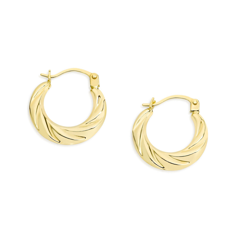 9ct gold twist hoops 10mm