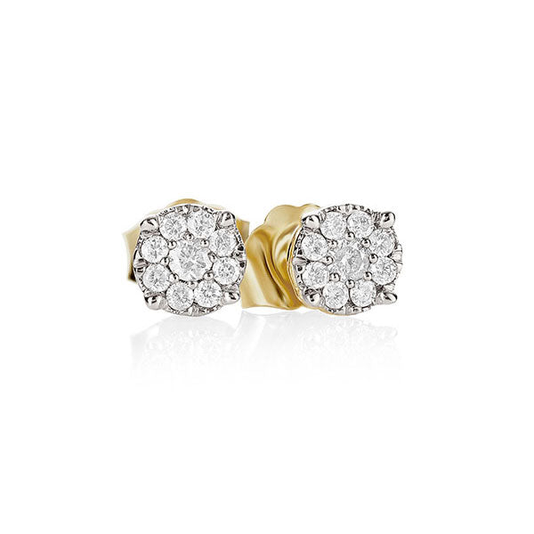 9ct gold diamond studs 0.12ct