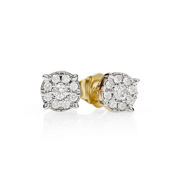 9ct gold diamond studs 0.16ct