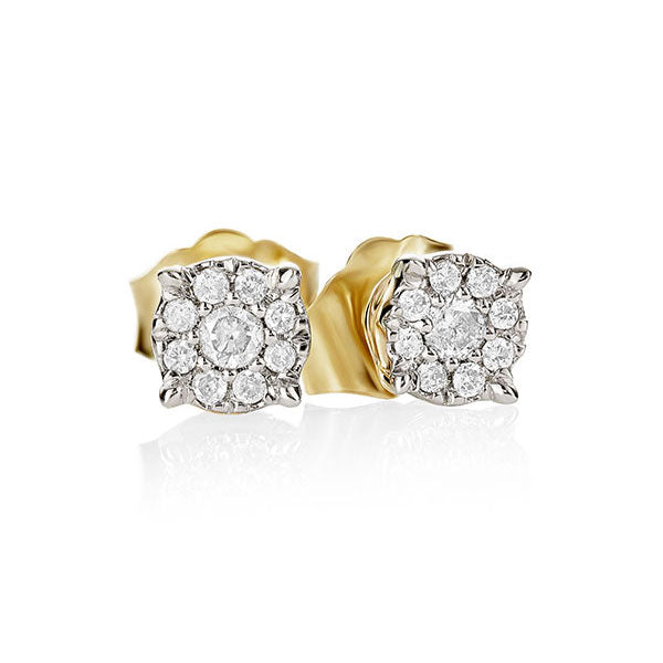 9ct gold diamond studs 0.22ct