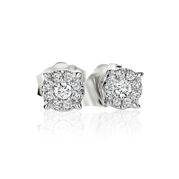 9ct white gold diamond studs 0.12ct