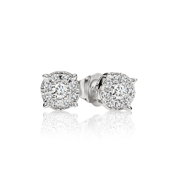 9ct white gold diamond studs 0.22ct