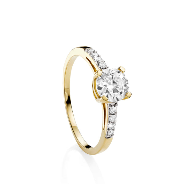 9ct gold stone set ring