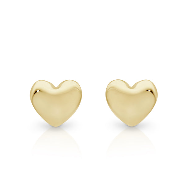 9ct gold heart studs