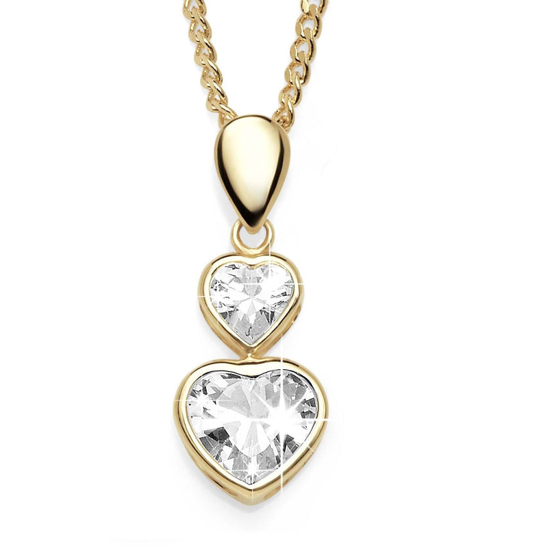 9ct gold stone set heart pendant