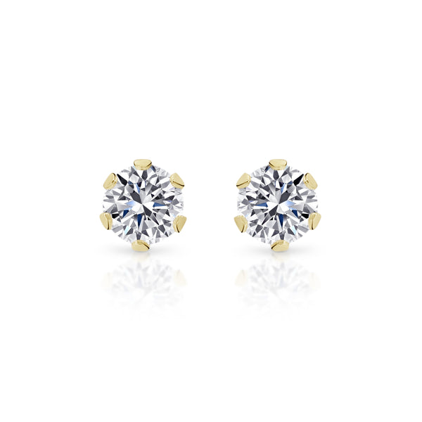 9ct gold stone set studs 3mm