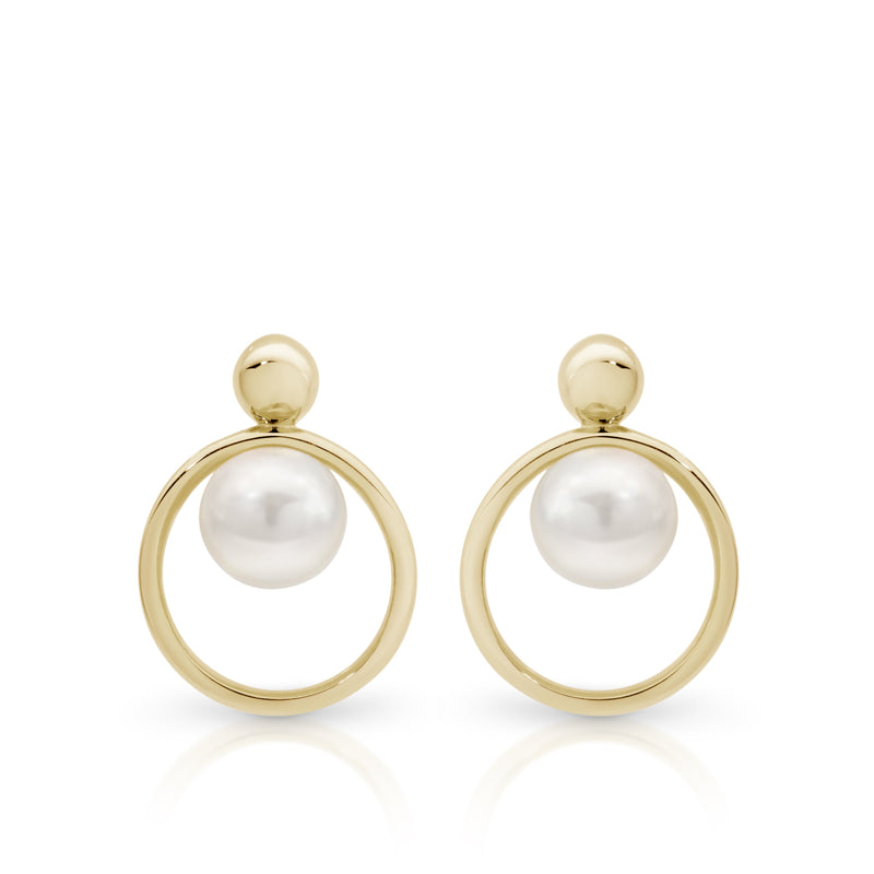 9ct gold pearl drop earrings