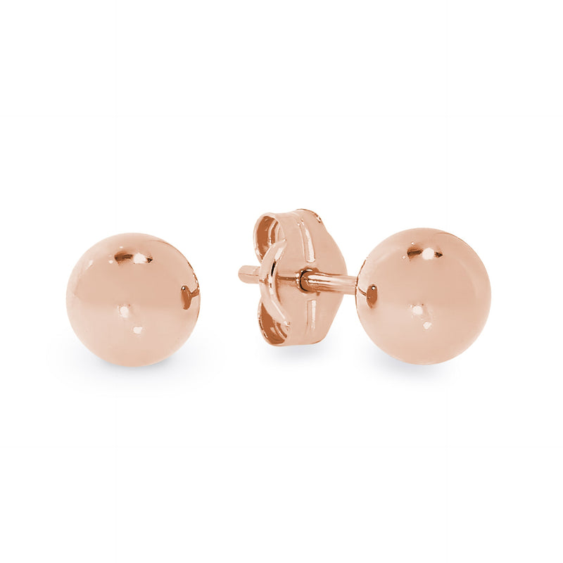 9ct rose gold 5mm ball studs