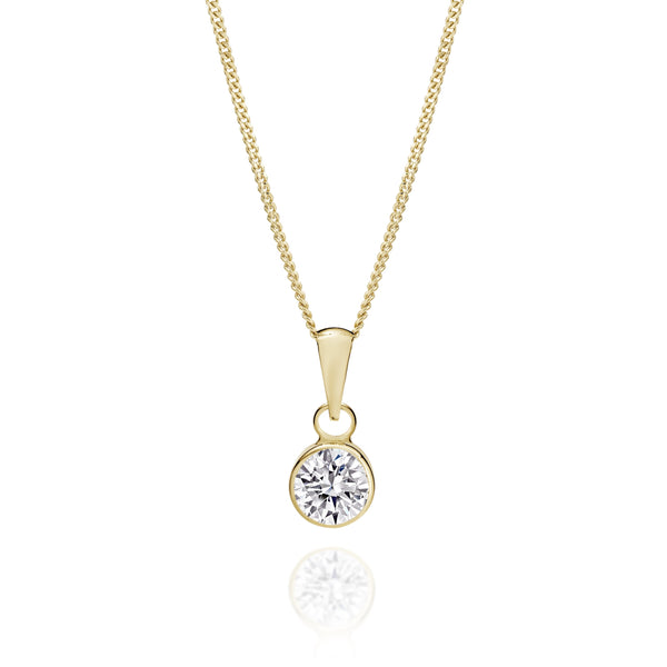 9ct gold 6mm bezel stone set pendant