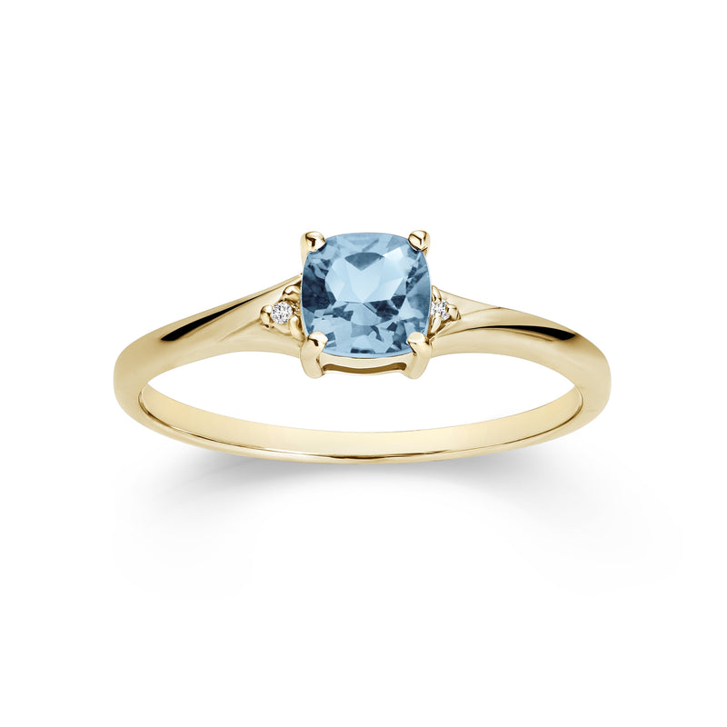 9ct blue topaz & diamond ring