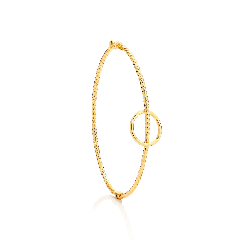 9ct gold ball link hinge bangle