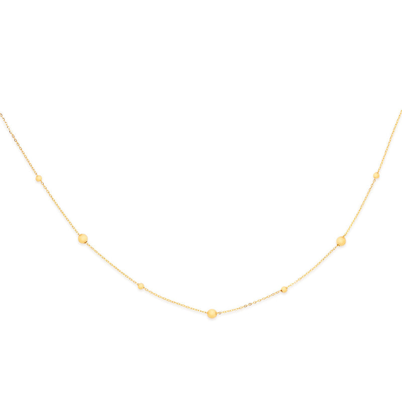 9ct ball station necklace