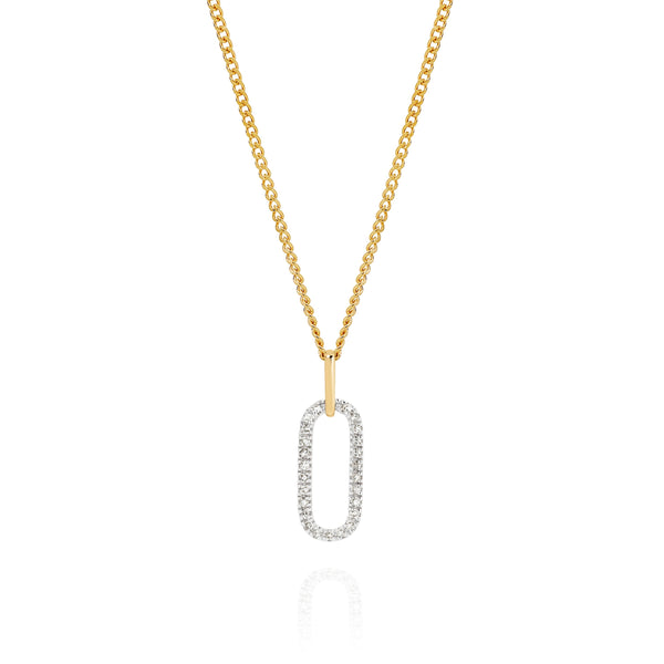 9ct 0.10ct diamond paperclip pendant