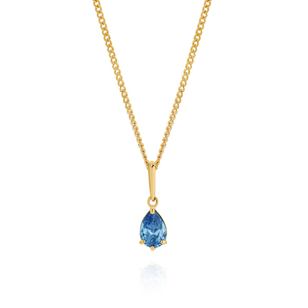 9ct blue topaz cubic zirconia pendant