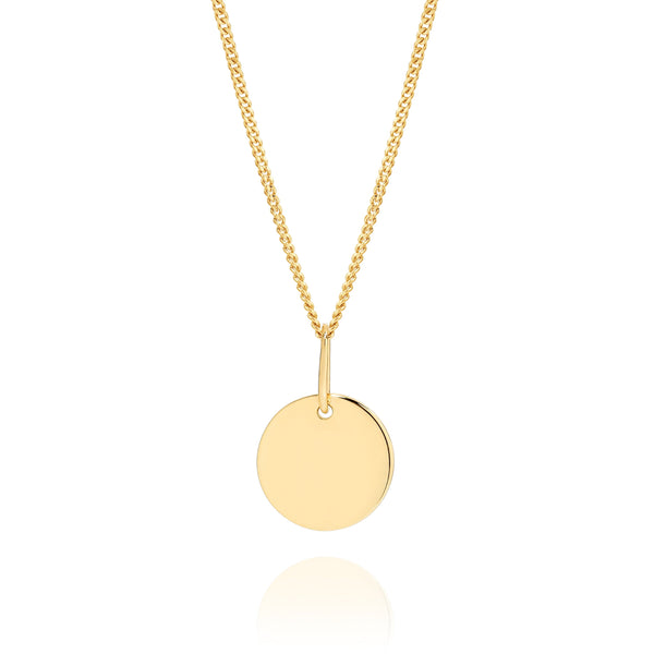 9ct 9mm round engravable pendant