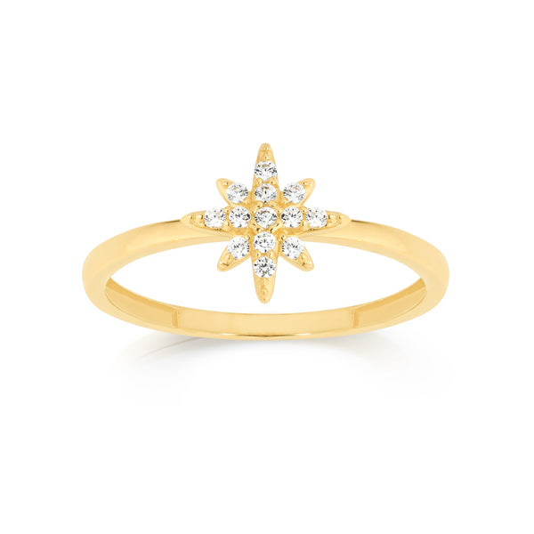 9ct cubic zirconia star ring