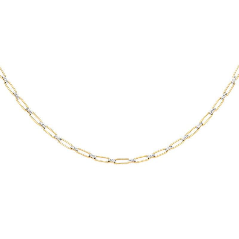 9ct gold paperclip link chain