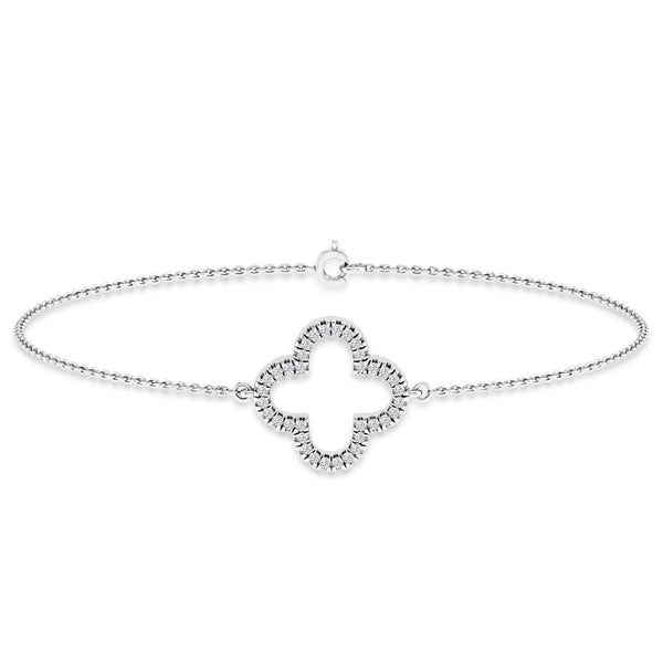 0.10ct HI I1 Diamond Bracelet 18.5cm in 9ct White Gold