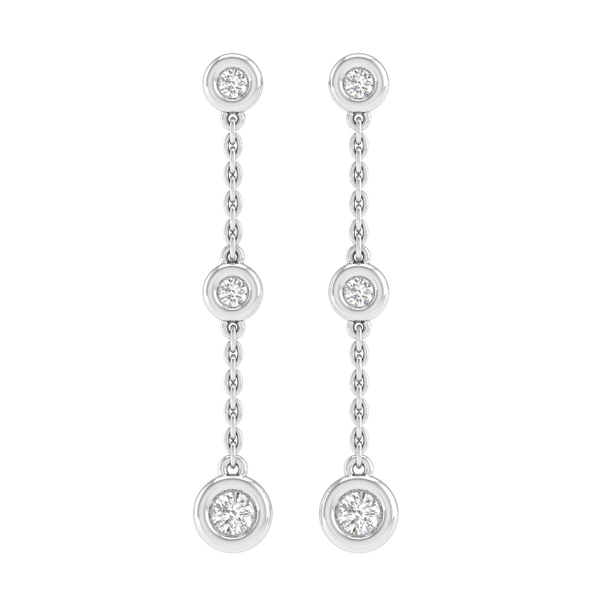 Diamond Chain Earrings with 0.25ct Diamonds in 9ct White Gold