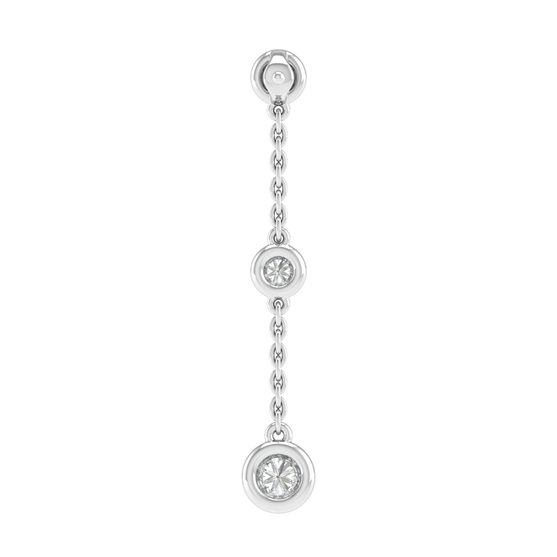 Diamond Chain Earrings with 0.25ct Diamonds in 9ct White Gold