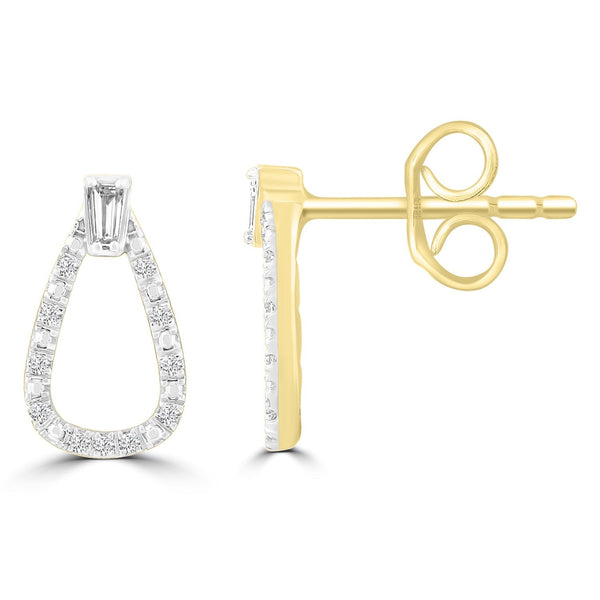 Diamond Earrings with 0.10ct Diamonds in 9ct Yellow Gold