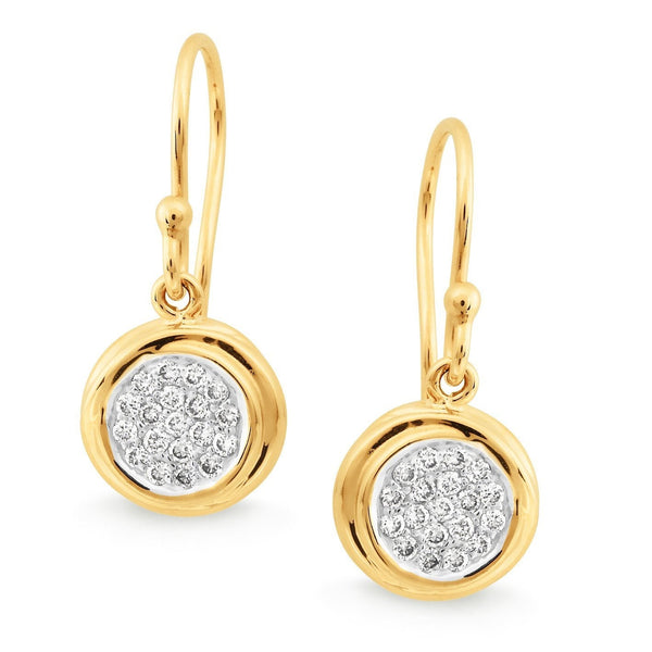 0.34ct Diamond Shepherd Hook Earrings in 9ct Yellow Gold