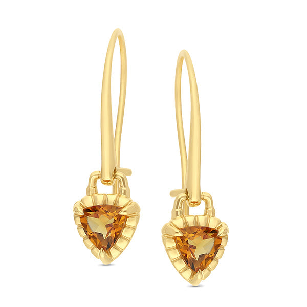 Citrine Drop Earrings in 9ct Yellow Gold