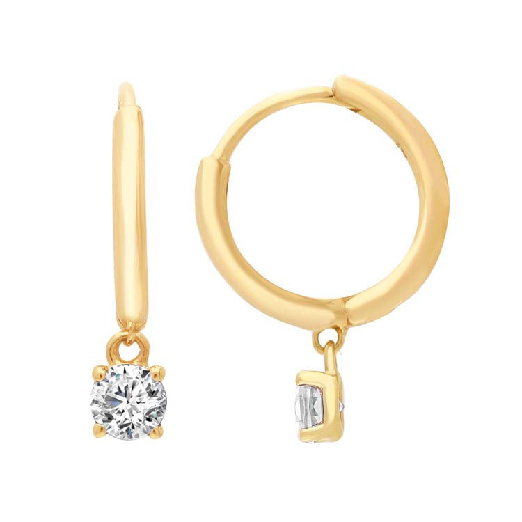 Diamond Huggie Earrings 9ct Yellow Gold