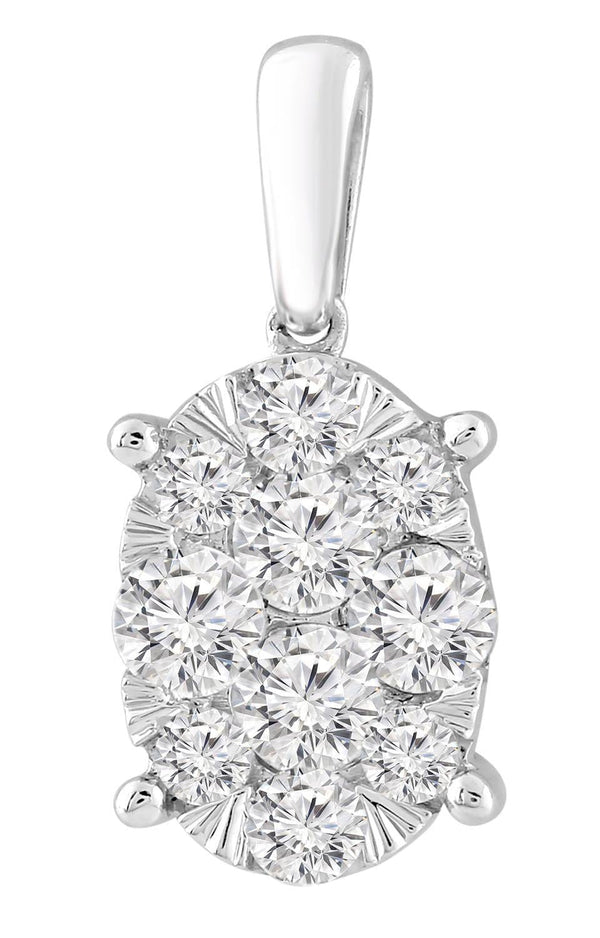 Necklace and Pendant with 0.5ct Diamonds in 9K White Gold