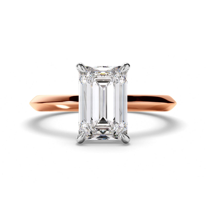 Emerald Cut Diamond Solitaire Engagement Ring