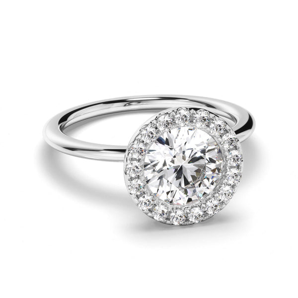 Round Brilliant Cut Diamond Halo Engagement Ring