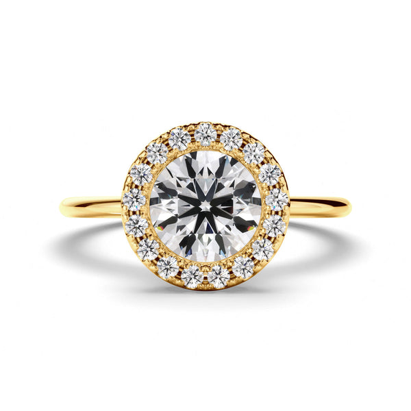 Round Brilliant Cut Diamond Halo Engagement Ring