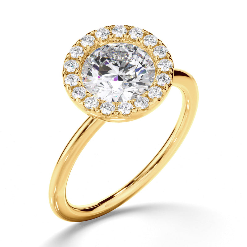 Round Brilliant Cut Diamond Halo Engagement Ring