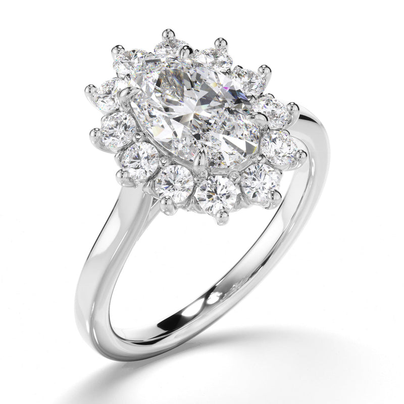 Oval Cut Diamond Halo Engagement Ring