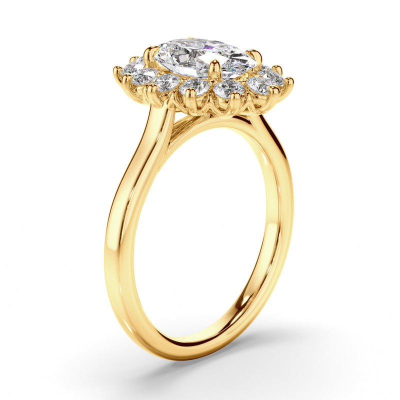 Oval Cut Diamond Halo Engagement Ring