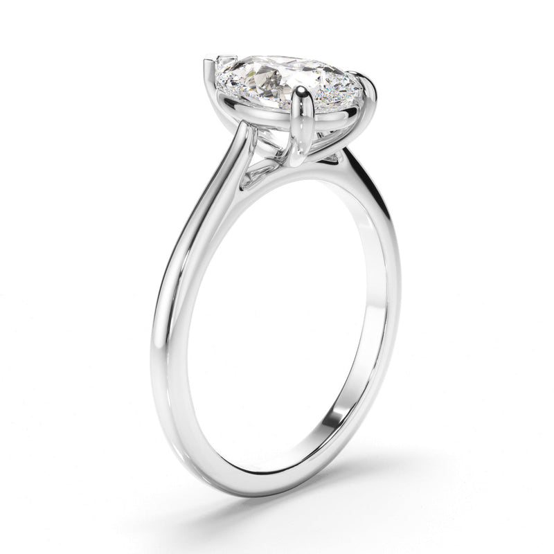 Pear Cut Diamond Solitaire Engagement Ring