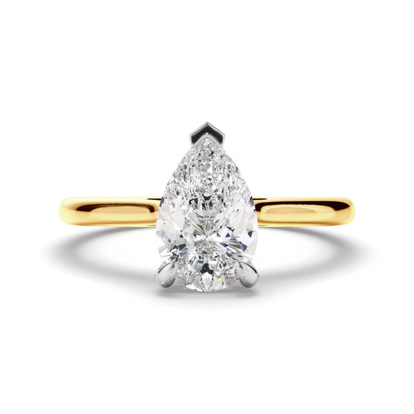 Pear Cut Diamond Solitaire Engagement Ring