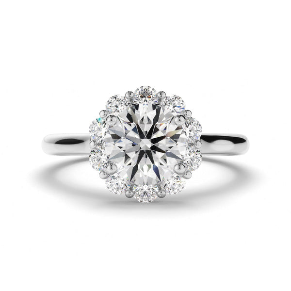 Round Brilliant Cut Diamond Halo Engagement Ring