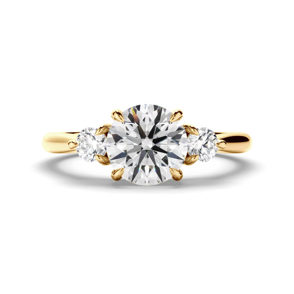 Round Brilliant Cut Diamond Trilogy Engagement Ring