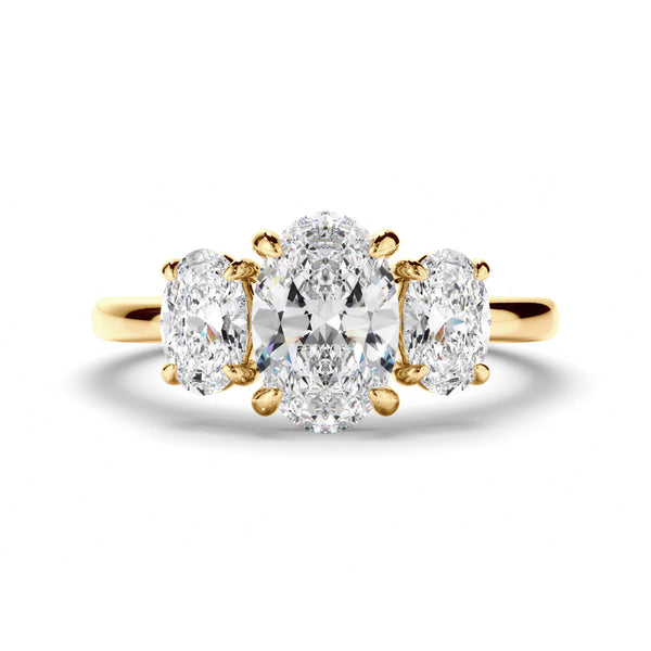 Oval Cut Diamond Trilogy Engagement Ring