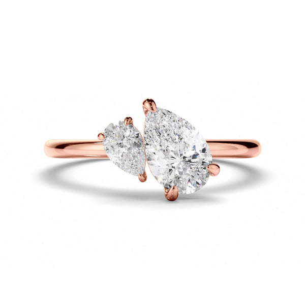 Pear Cut Diamond Toi et Moi Engagement Ring